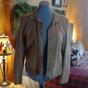 Isaac Mizrahi Tan Suede Women's Blazer